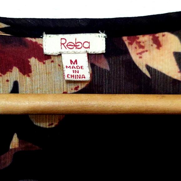 Reba floral chiffon ruffle maxi dress dark colors size M - Picture 3 of 8